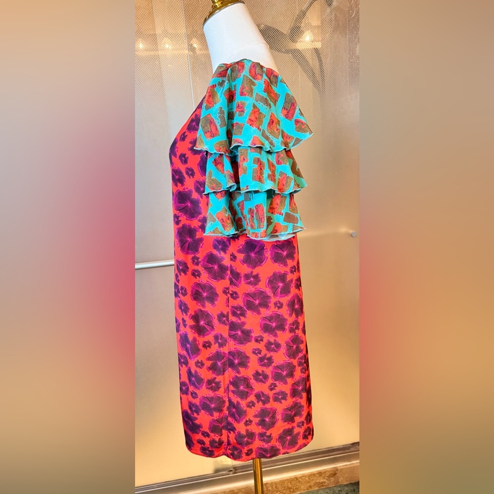 THU THU 100% Silk Colorful Mini Dress - Picture 9 of 16
